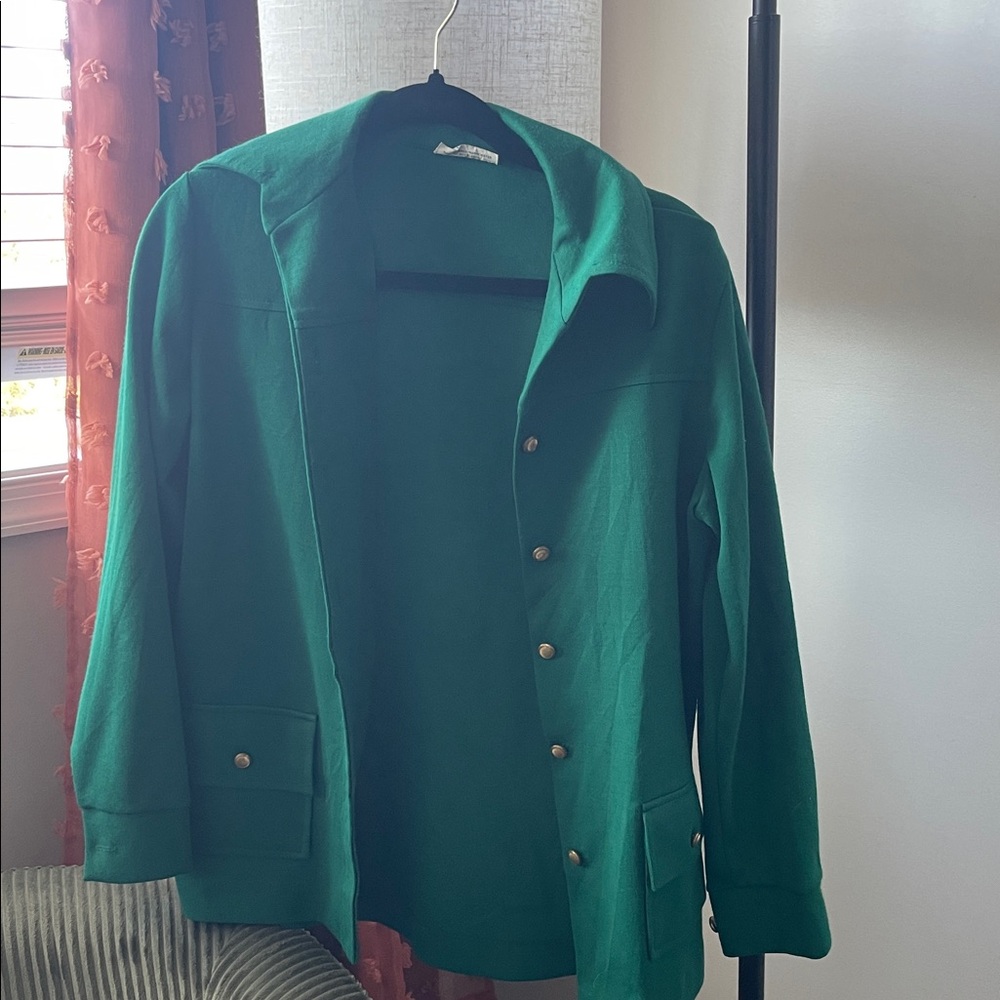Alfred Dunner Emerald Blazer with Button Accents